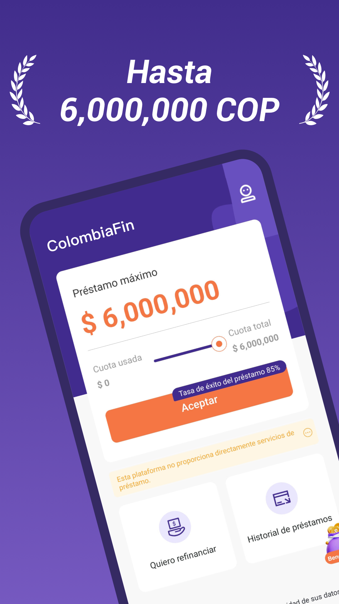 ColombiaFin App Interface